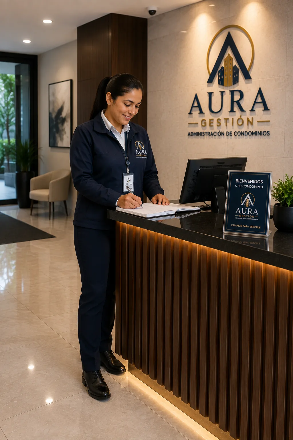 Atención en recepción de un edificio residencial